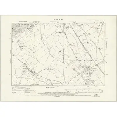 1919 Map of Buckinghamshire XXXIII.NE, 1922 Print