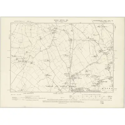 1897 Map of Buckinghamshire XXXIII.SE, 1900 Print