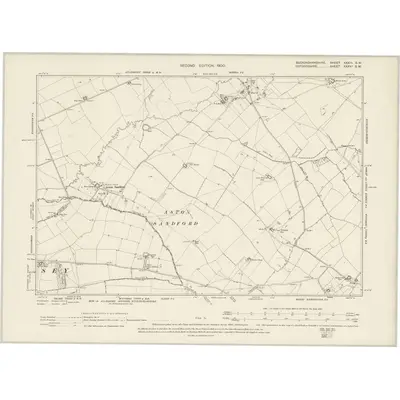 1898 Map of Buckinghamshire XXXIII.SW, 1900 Print
