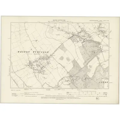 1897 Map of Buckinghamshire XXXIV.NW, 1900 Print