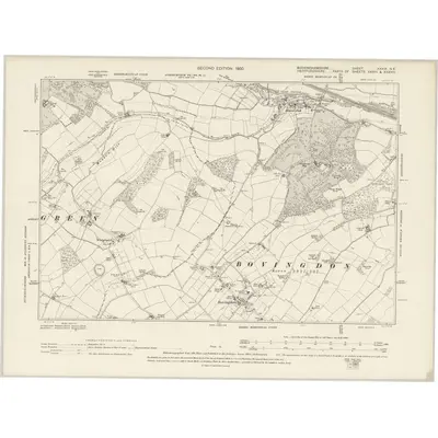 1896 Map of Buckinghamshire XXXIX.NE, 1900 Print