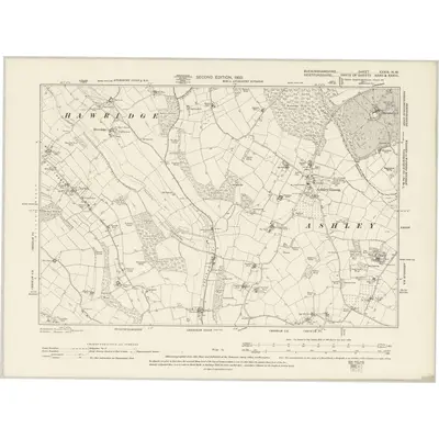 1897 Map of Buckinghamshire XXXIX.NW, 1900 Print