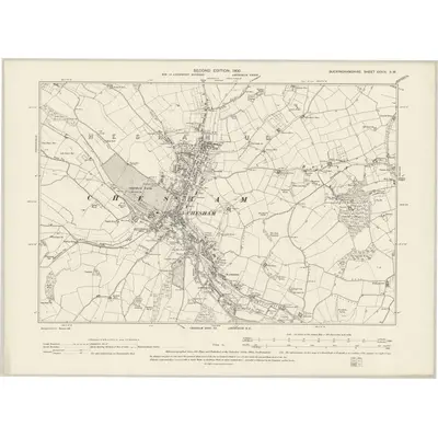1897 Map of Buckinghamshire XXXIX.SW, 1900 Print