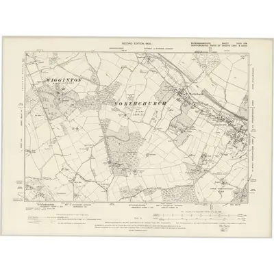 1897 Map of Buckinghamshire XXXV.SW, 1900 Print