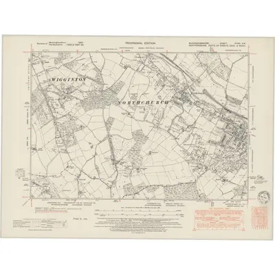 1897 Map of Buckinghamshire XXXV.SW, 1950 Print