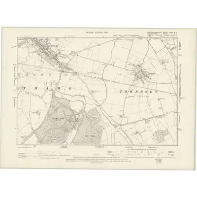1897 Map of Buckinghamshire XXXVI.NE, 1900 Print