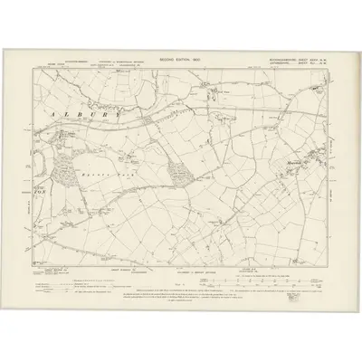 1897 Map of Buckinghamshire XXXVI.NW, 1900 Print