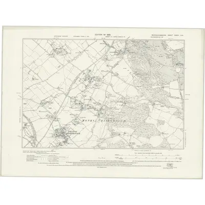 1919 Map of Buckinghamshire XXXVII.NE, 1922 Print