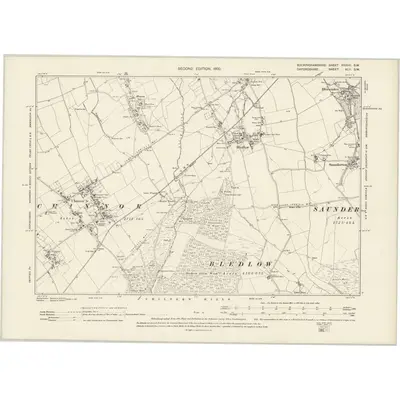 1897 Map of Buckinghamshire XXXVII.SW, 1900 Print
