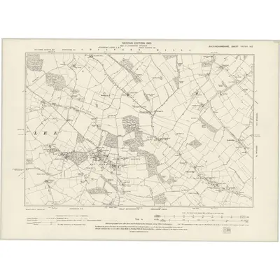 1897 Map of Buckinghamshire XXXVIII.NE, 1900 Print