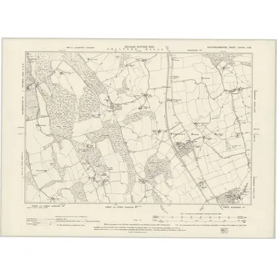 1897 Map of Buckinghamshire XXXVIII.NW, 1900 Print