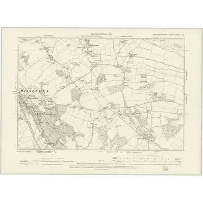 1897 Map of Buckinghamshire XXXVIII.SE, 1900 Print