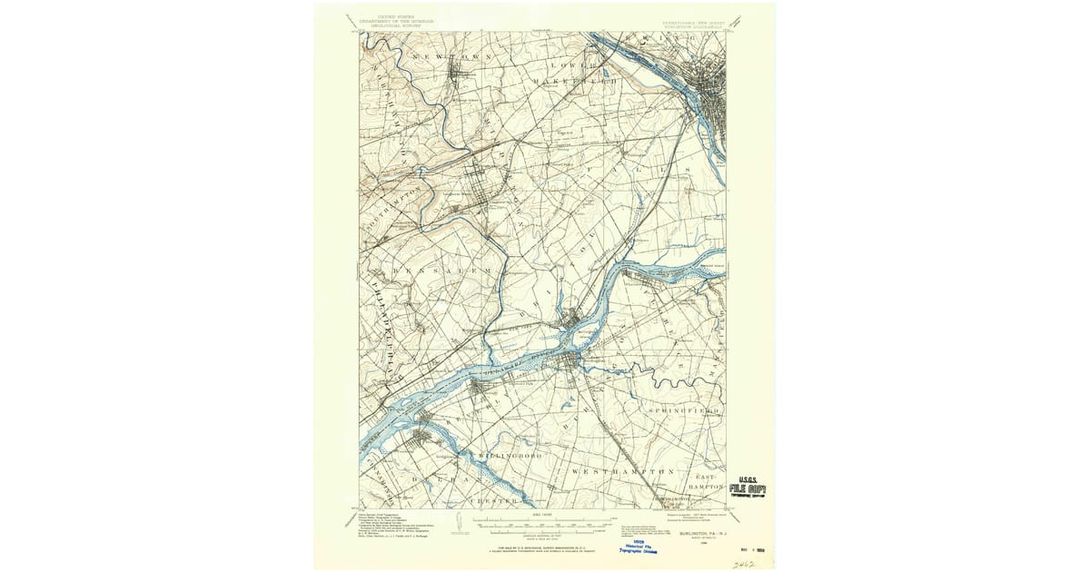 1900 1909 Maps of Hulmeville PA - Burlington Bucks County Pa Usgs Topo 1904 P1958 Og 1200x630 