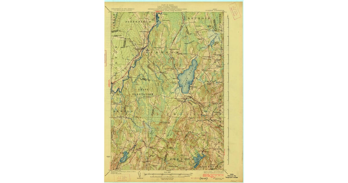 Old Maps of Burnham ME for Metal - Burnham Waldo County Me Usgs Topo 1926 Og 1200x630 