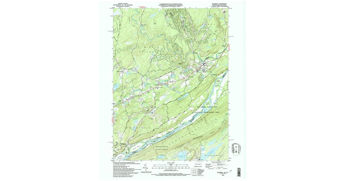 1993 Map of Bushkill, Monroe County, PA — High-Res | Pastmaps