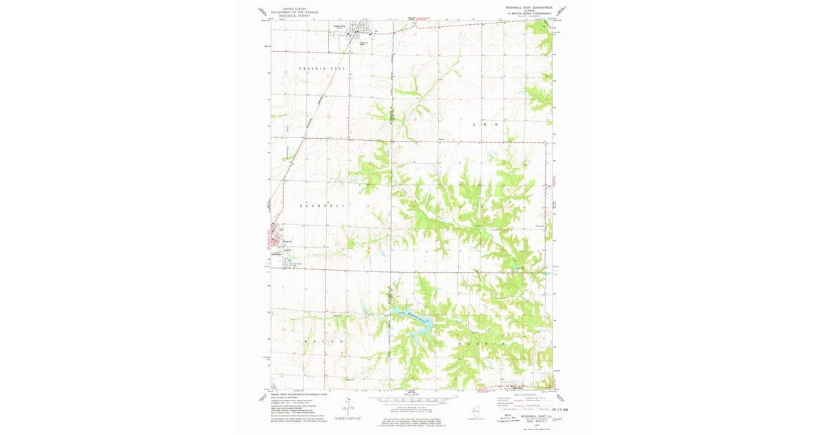 1974 Map of Bushnell East, Fulton County, IL — High-Res | Pastmaps
