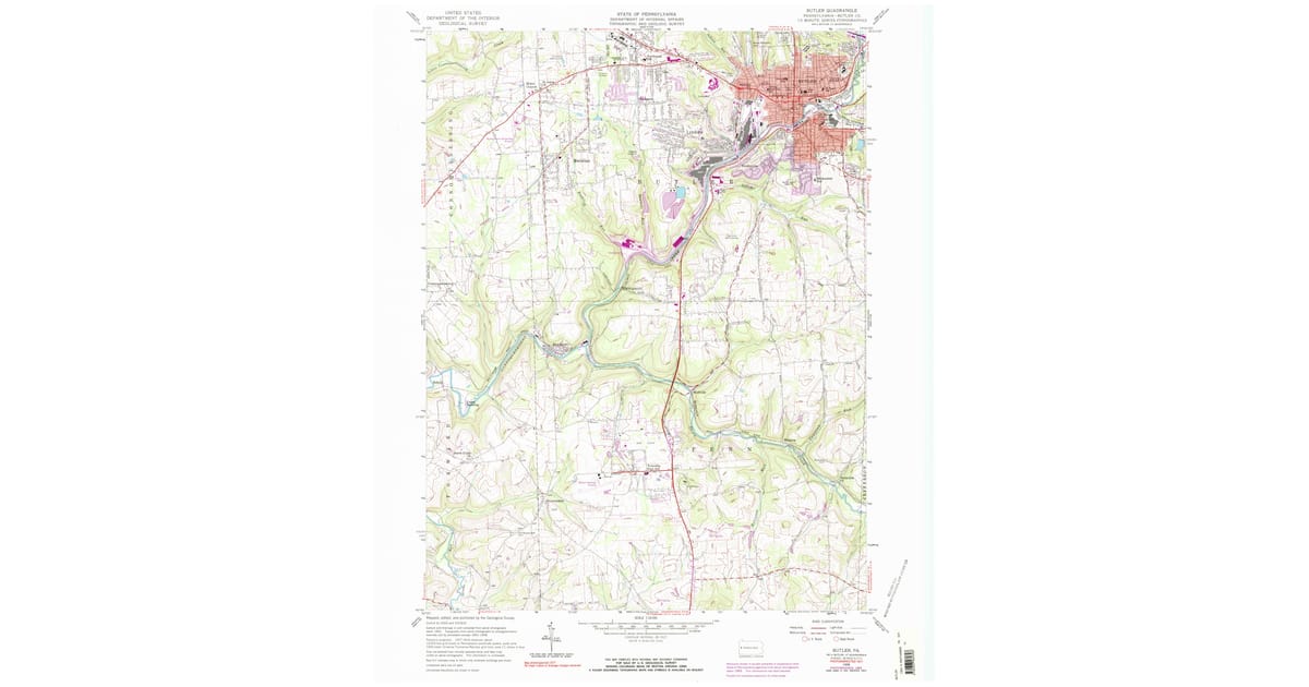 1958 Map of Butler, PA — High-Res | Pastmaps