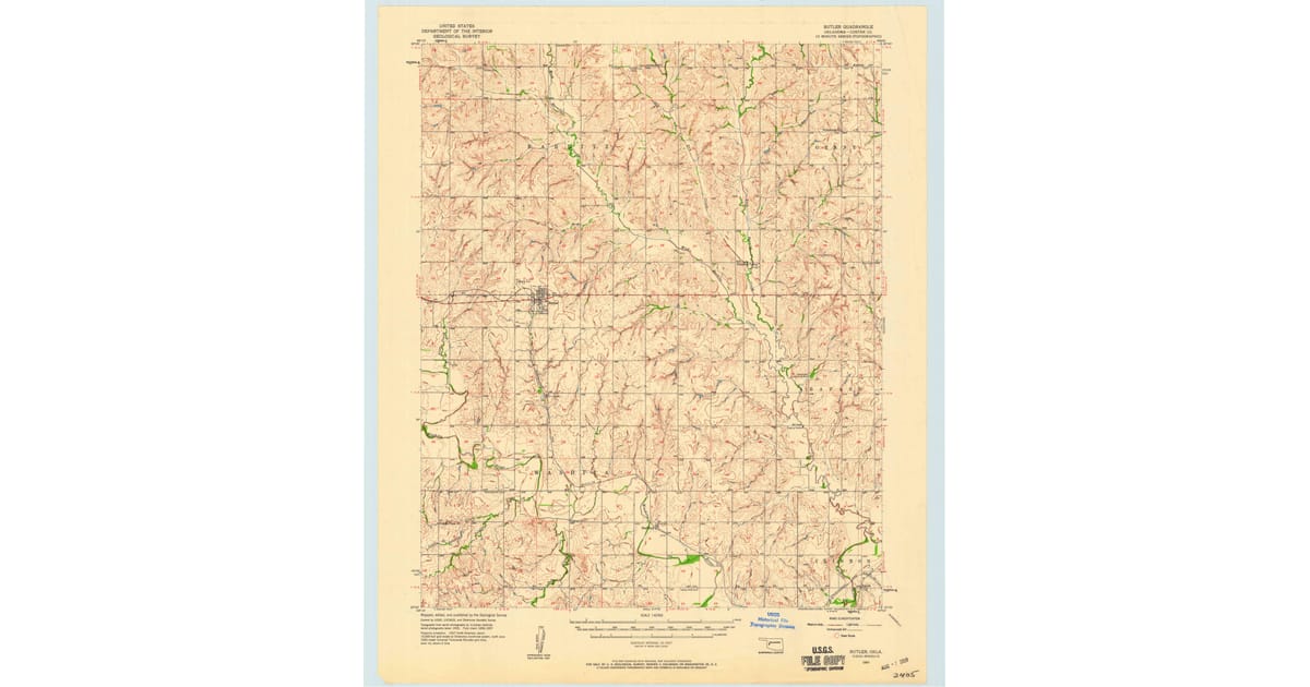 1957 Map of Butler, OK — High-Res | Pastmaps