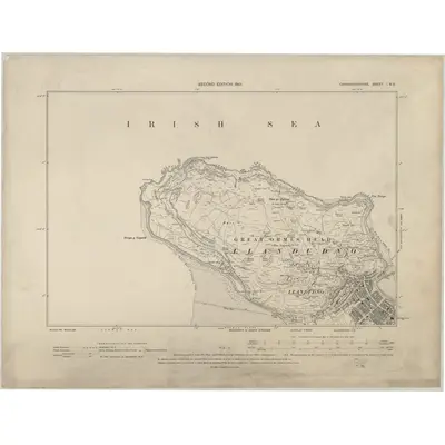 1899 Map of Caernarvonshire I.SE, 1901 Print