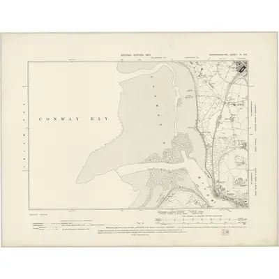 1899 Map of Caernarvonshire IV.NE, 1901 Print