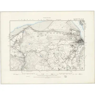 1887 Map of Caernarvonshire IV.SE, 1888 Print