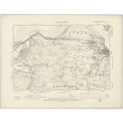 1899 Map of Caernarvonshire IV.SE, 1901 Print
