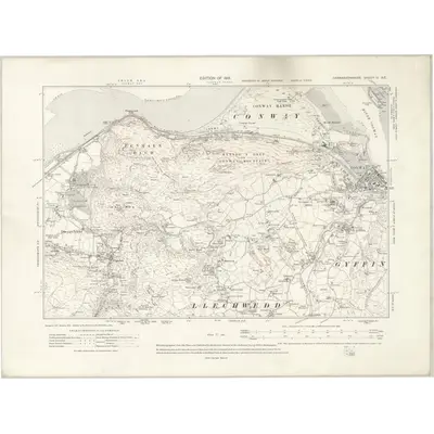 1911 Map of Caernarvonshire IV.SE, 1915 Print