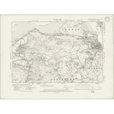 1911 Map of Caernarvonshire IV.SE, 1933 Print