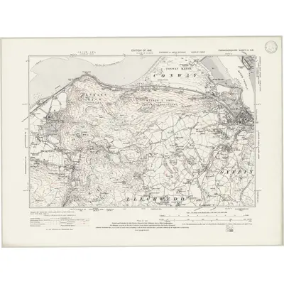 1911 Map of Caernarvonshire IV.SE, 1946 Print