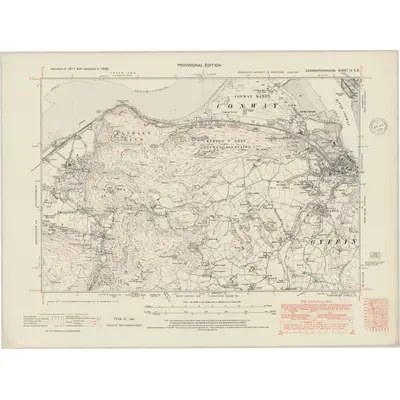 1938 Map of Caernarvonshire IV.SE, 1948 Print