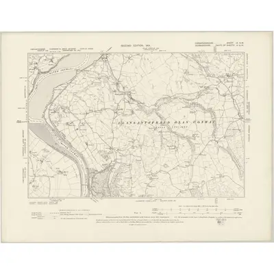 1899 Map of Caernarvonshire IX.NW, 1901 Print