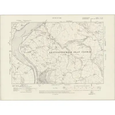 1911 Map of Caernarvonshire IX.NW, 1920 Print
