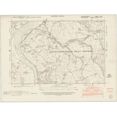 1948 Map of Caernarvonshire IX.NW, 1953 Print