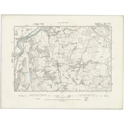 1875 Map of Caernarvonshire IX.SW, 1889 Print