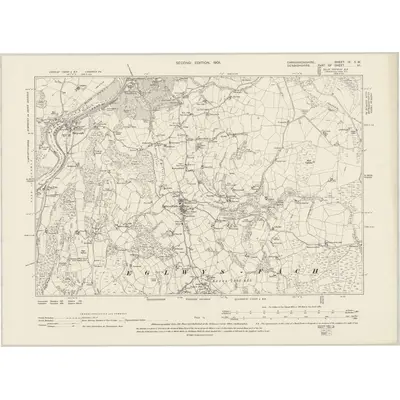 1899 Map of Caernarvonshire IX.SW, 1901 Print