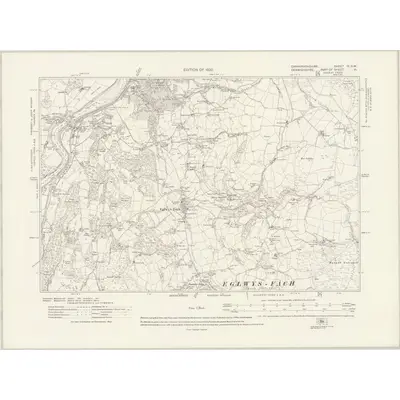 1911 Map of Caernarvonshire IX.SW, 1920 Print