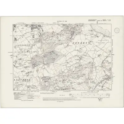 1911 Map of Caernarvonshire V.NW, 1946 Print
