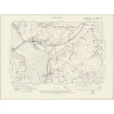 1910 Map of Caernarvonshire V.SW, 1920 Print