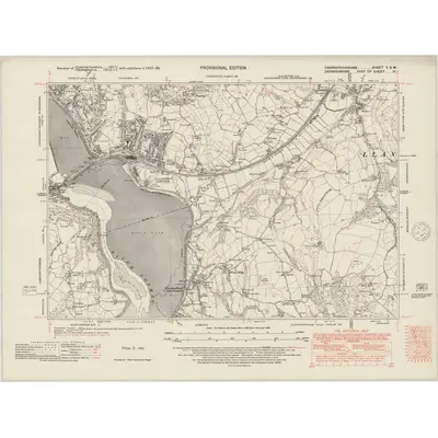1937 Map of Caernarvonshire V.SW, 1948 Print