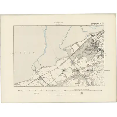 1887 Map of Caernarvonshire VII.NE, 1888 Print
