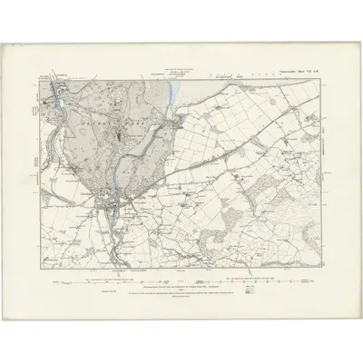 1887 Map of Caernarvonshire VII.SW, 1889 Print