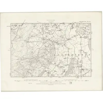 1887 Map of Caernarvonshire VIII.NE, 1888 Print