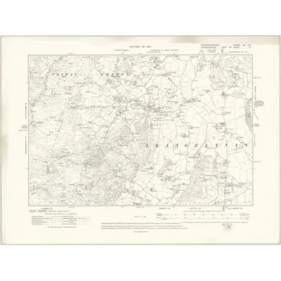 1911 Map of Caernarvonshire VIII.NE, 1915 Print