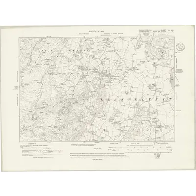 1911 Map of Caernarvonshire VIII.NE, 1936 Print