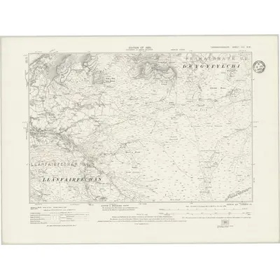 1912 Map of Caernarvonshire VIII.NW, 1935 Print