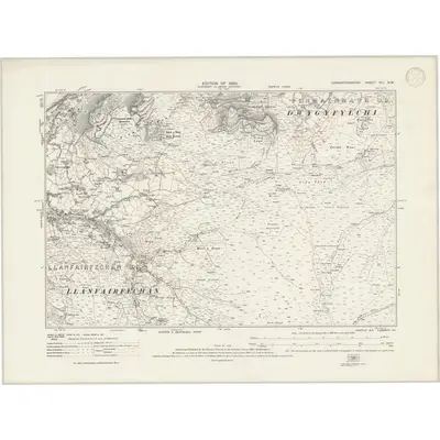 1912 Map of Caernarvonshire VIII.NW, 1946 Print
