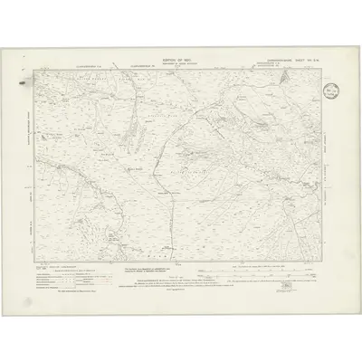1912 Map of Caernarvonshire VIII.SW, 1934 Print