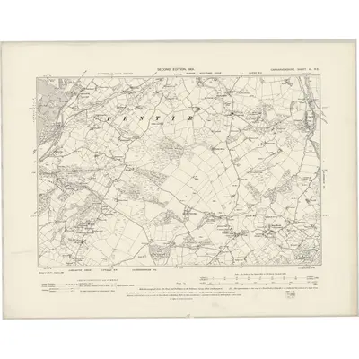1899 Map of Caernarvonshire XI.NE, 1901 Print