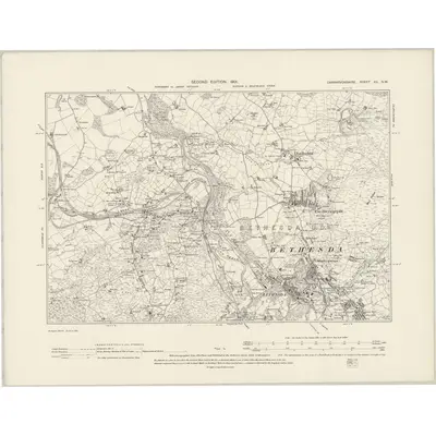 1899 Map of Caernarvonshire XII.NW, 1901 Print