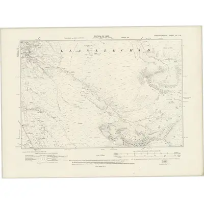 1912 Map of Caernarvonshire XII.SE, 1920 Print